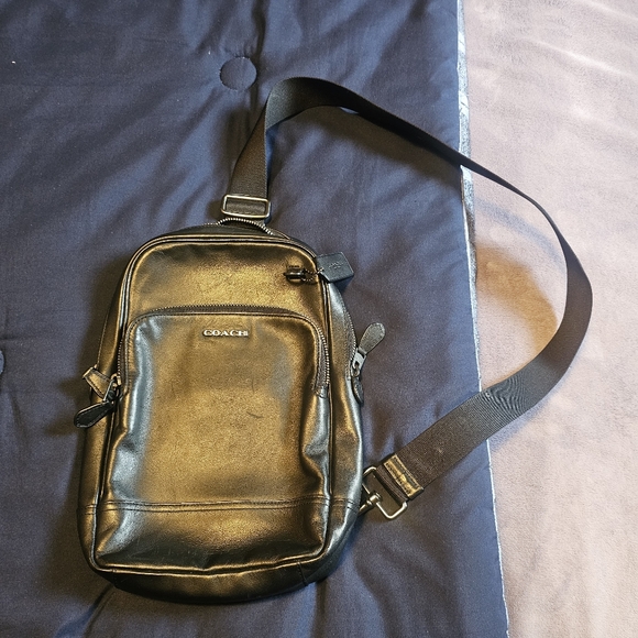 Coach Black Leather Men's Belt Bag - Picture 3 of 4